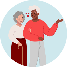 Types of caregivers | Family caregivers| illustration depicting a couple