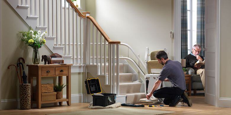 Professional stair lift installation at home