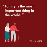 Caregiver quote family | Princess Diana “family is the most important thing in the world”