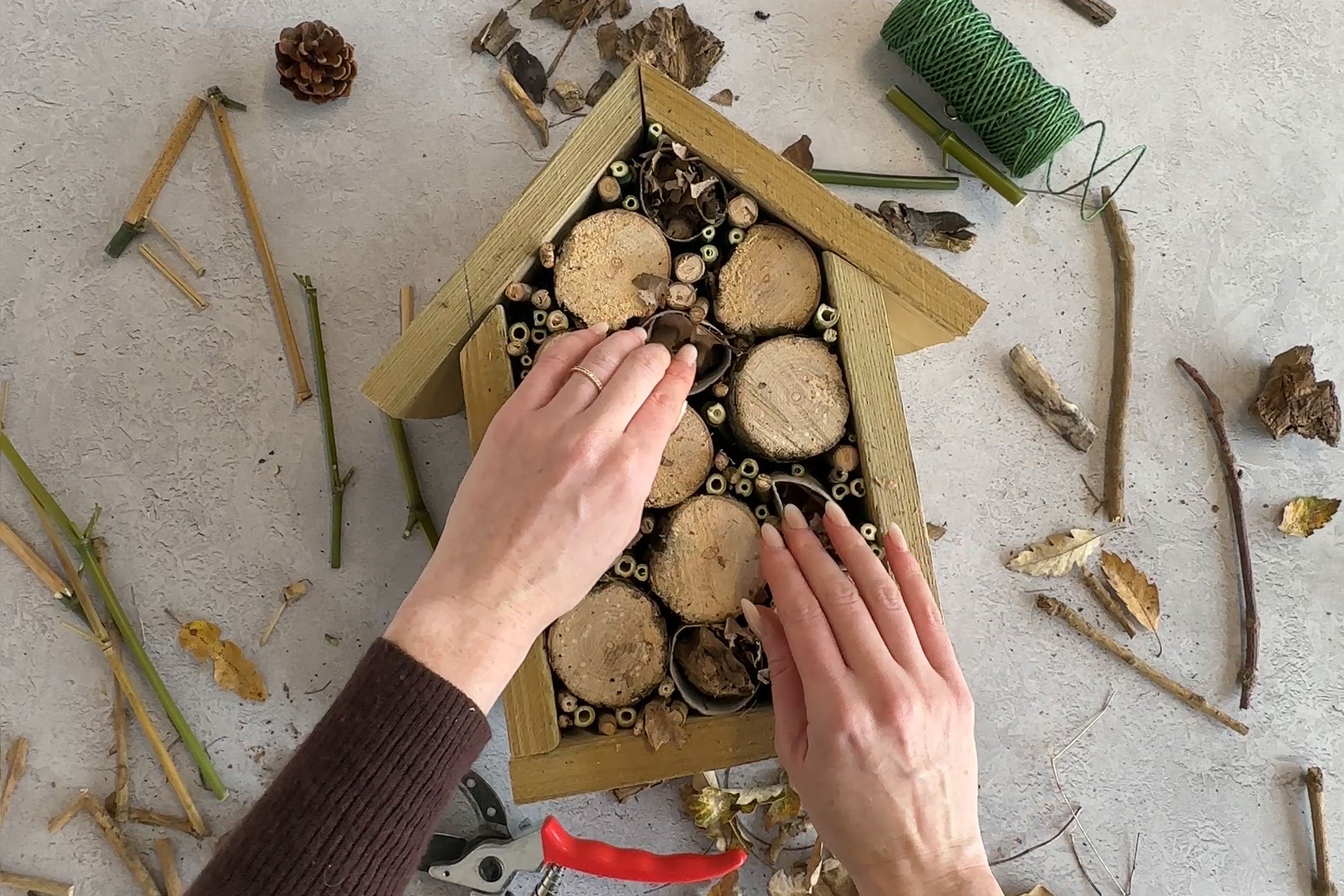 Step Three - Fill your bug hotel with any materials you can find